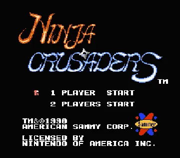 Ninja Crusaders (USA) screen shot title
